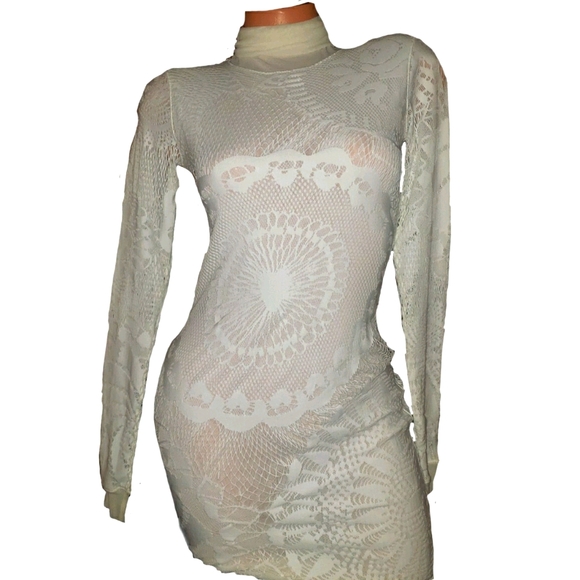 Jean Paul Gaultier Dresses & Skirts - Jean Paul Gaultier Soleil Stretch Lace Sheer Dress